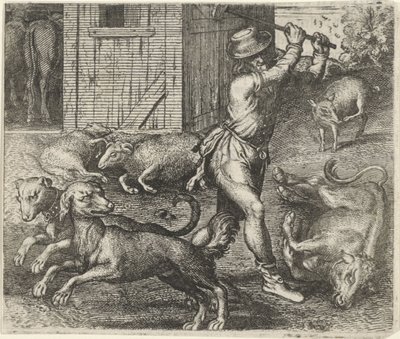 Favola di un contadino e i suoi cani da Egidius  Sadeler (II)