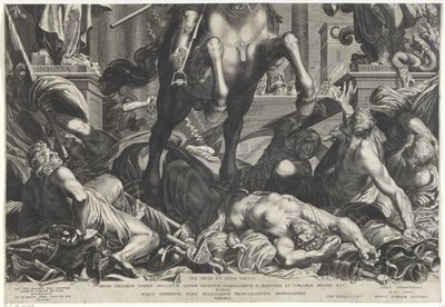 Imperatore Ferdinando II a cavallo (foglio inferiore) da Egidius  Sadeler (II)