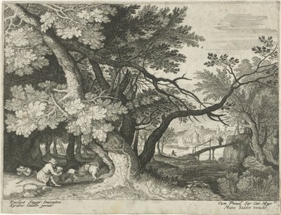 Paesaggio con due cacciatori da Egidius  Sadeler (II)