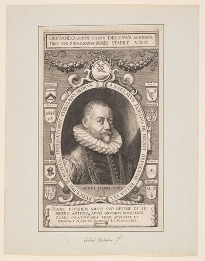 Anselm Boethius de Boodt, medico di Rodolfo II da Aegidius Sadeler II