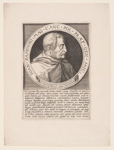 Jan Zamoyski, nobile polacco, Gran Cancelliere della Corona da Aegidius Sadeler II