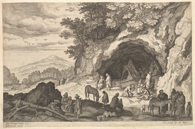 Paesaggio con campo zingaro, n.d. da Aegidius Sadeler II