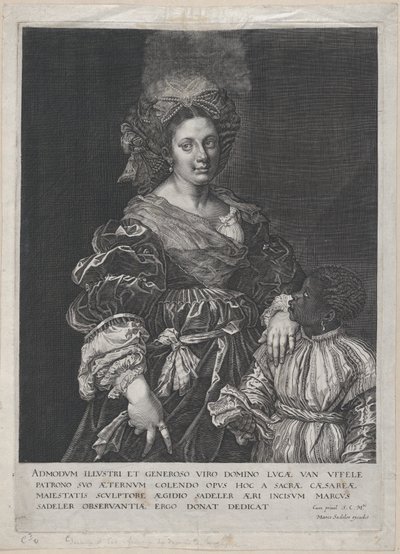 Laura Dianti con un paggio nero, 1600-1627 da Aegidius Sadeler II