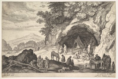 Paesaggio montuoso con un gruppo di zingari, 1586-1629 da Aegidius Sadeler II