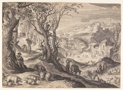 Novembre/dicembre, da I dodici mesi da Aegidius Sadeler II