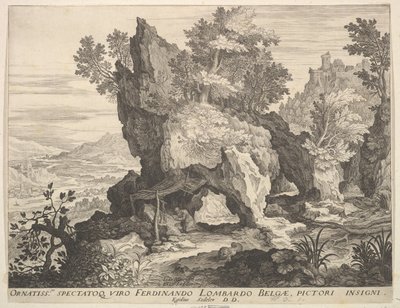 Paesaggio roccioso con San Girolamo da Aegidius Sadeler II