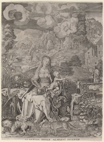 Vergine e Bambino in un Paesaggio da Aegidius Sadeler II after Albrecht Dürer
