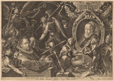 Bartholomaeus Spranger e la sua defunta moglie Christina Muller da Aegidius Sadeler II, after Bartholomaeus Spranger
