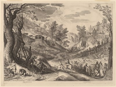 Marzo e aprile da Aegidius Sadeler II after Paul Bril