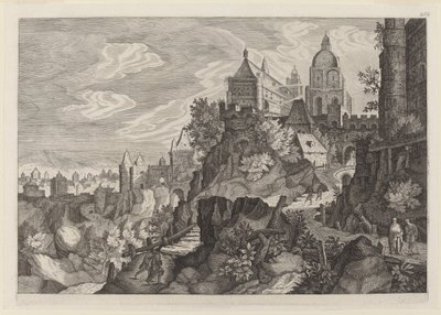 Paesaggio roccioso in Boemia da Aegidius Sadeler II after Pieter Stevens