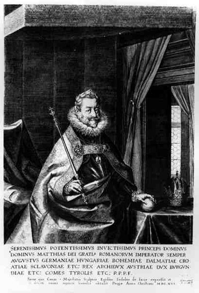 Ritratto di Mattia (1557-1619), Sacro Romano Imperatore, 1616 da Aegidius Sadeler or Saedeler