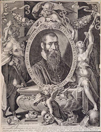 Ritratto del pittore Pieter Bruegel il Vecchio (o Pierre Breugel o Peter Brueghel o Breughel) da Aegidius Sadeler or Saedeler