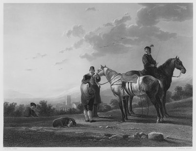 I cavalieri, dal quadro nella Collezione Reale (incisione) da Aelbert (after) Cuyp