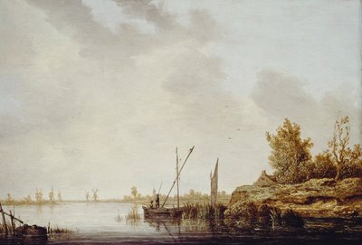 Scena fluviale con mulini a vento in lontananza, c.1640-42 da Aelbert Cuyp