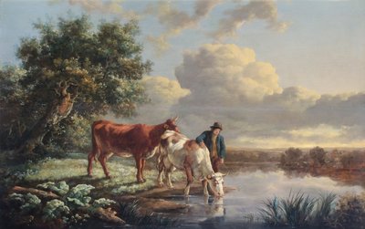 Bovini che bevono al bordo del fiume da Aelbert Cuyp