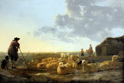 Tedesco: Schafherde auf der Weide Branco di pecore al pascolo da Aelbert Cuyp