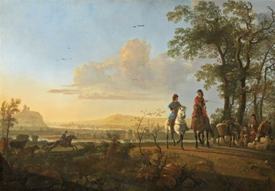 Cavalieri e mandriani con bestiame da Aelbert Cuyp