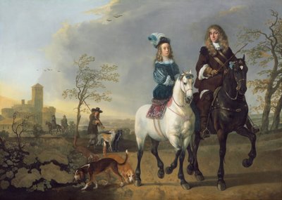 Signora e gentiluomo a cavallo, c. 1655, rielaborato 1660-1665 da Aelbert Cuyp