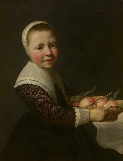 Ritratto di ragazza con pesche da Aelbert Cuyp