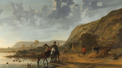 Paesaggio fluviale con cavalieri da Aelbert Cuyp