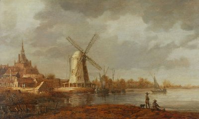 Scena fluviale con vista su Dordrecht da Aelbert Cuyp