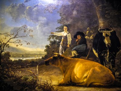 Due mucche con pastore e pastorella da Aelbert Cuyp