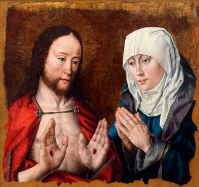 Cristo mostra a sua madre le ferite dei chiodi nelle mani, c. 1490 da Aelbrecht Bouts