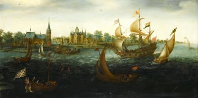 Navi al Largo di IJsselmonde da Aert Anthonisz