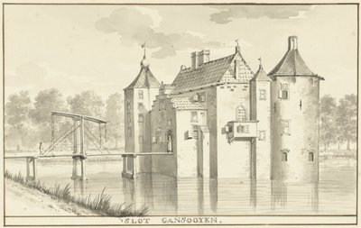 Il castello Gansoijen vicino a Drongelen da Aert Schouman