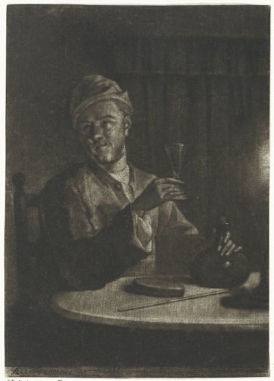 Uomo con bicchiere alzato da Aert Schouman