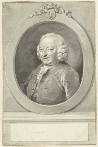 Ritratto di Johan Hudde Dedel, in ovale, verso sinistra da Aert Schouman