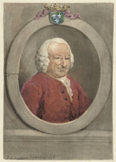 Ritratto di Johan Hudde Dedel, in ovale, verso destra da Aert Schouman