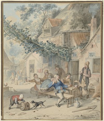 Compagnia allegra presso una locanda da Aert Schouman