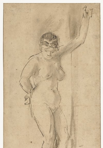 Nudo femminile in piedi con braccio alzato da Aert de Gelder (attributed to)