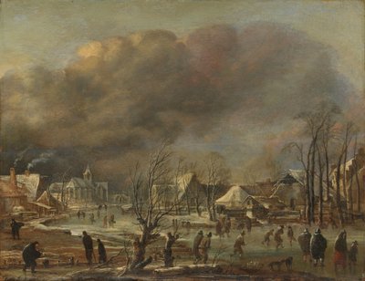 Paesaggio invernale con chiesa e fattorie da Aert van der Neer (manner of)