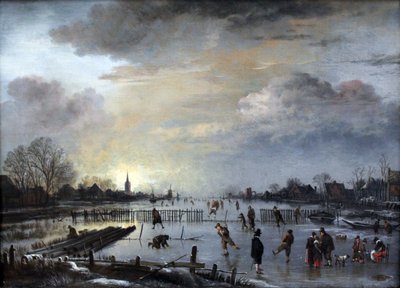 Paesaggio invernale con pattinatori da Aert van der Neer