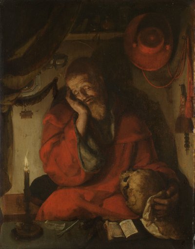 San Girolamo nel suo studio alla luce di una candela da Aertgen Claesz van Leyden (attributed to)