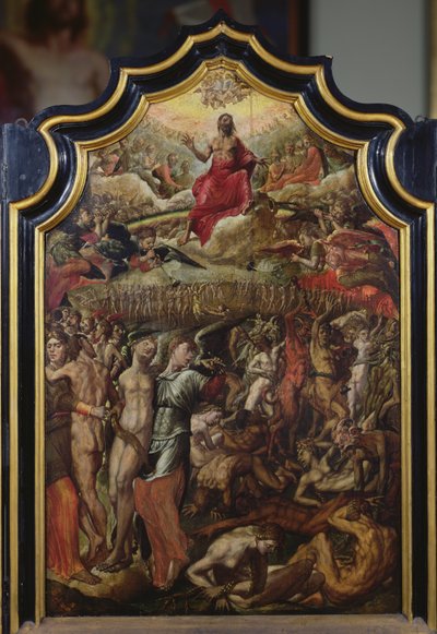 Il Giudizio Universale, pannello centrale di un trittico, 1555 da Aertgen Claesz van Leyden