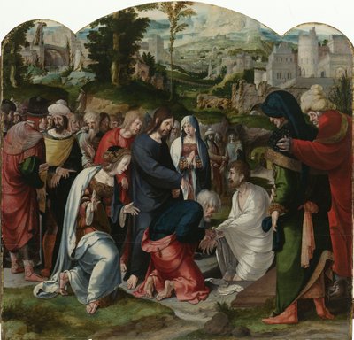 La resurrezione di Lazzaro, pannello centrale del trittico, c.1530 da Aertgen Claesz van Leyden
