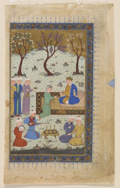Un principe in trono circondato da attendenti, 1425-30 da Afghan School