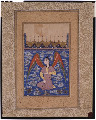 Un peri volante con un rosario, c.1500 da Afghan School