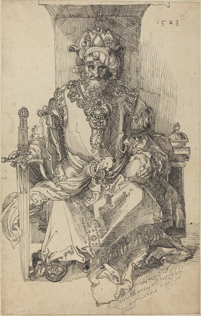 Un Sovrano Orientale Seduto sul Suo Trono da After Albrecht Dürer
