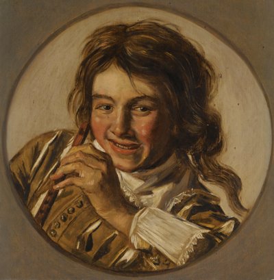 Ragazzo ridente con flauto da After Frans Hals