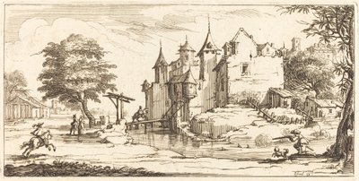 Castello con ponte levatoio da After Jacques Callot