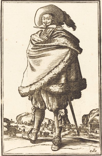 Nobile avvolto in un mantello bordato di pelliccia da After Jacques Callot