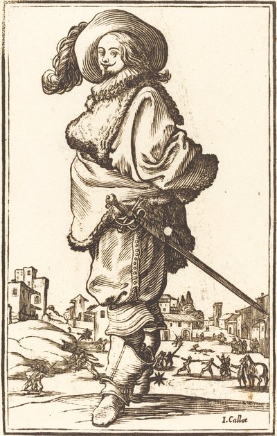 Nobile con plastron di pelliccia da After Jacques Callot
