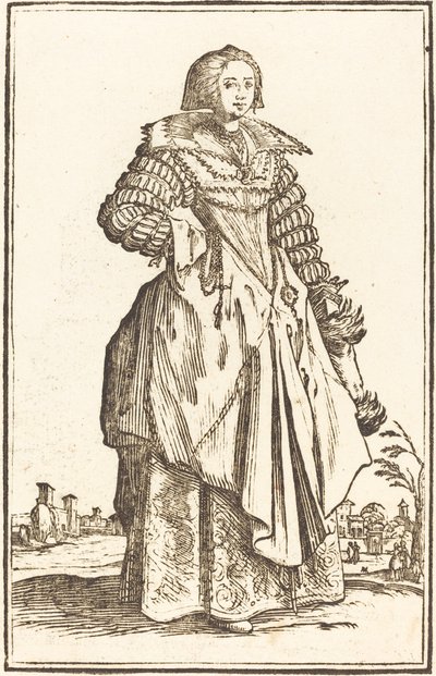 Nobile donna con grande colletto da After Jacques Callot