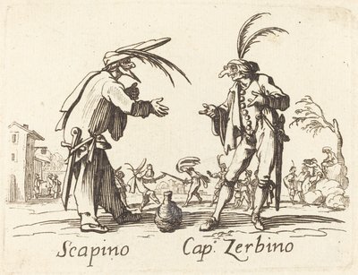 Scapino e Cap. Zerbino da After Jacques Callot