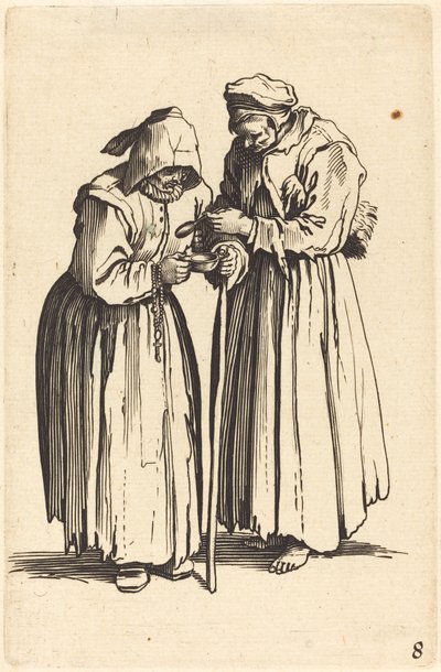 Due donne mendicanti da After Jacques Callot