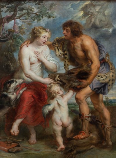 Meleagro e Atalante Meleagro presenta la testa del cinghiale calidonio ad Atalanta. da after Peter Paul Rubens